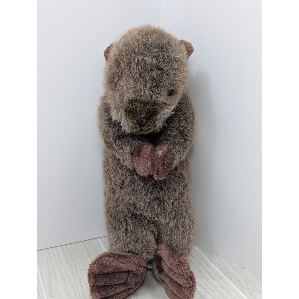 NANCO Sea Otter Plush Brown Fastening Paws Stuffed Animal Toy